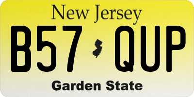 NJ license plate B57QUP