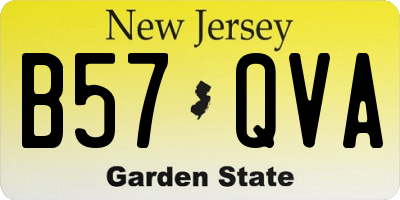 NJ license plate B57QVA
