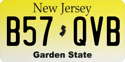 NJ license plate B57QVB