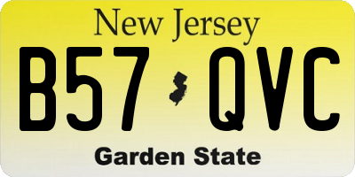 NJ license plate B57QVC