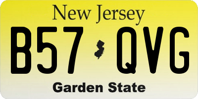 NJ license plate B57QVG