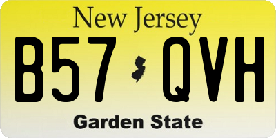 NJ license plate B57QVH