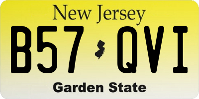 NJ license plate B57QVI