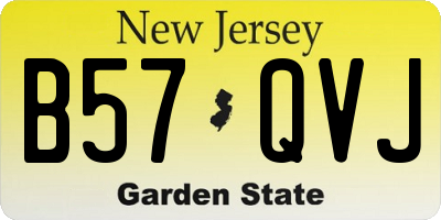 NJ license plate B57QVJ