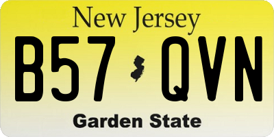 NJ license plate B57QVN