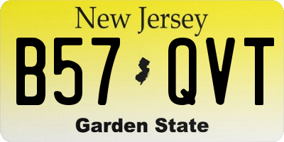 NJ license plate B57QVT
