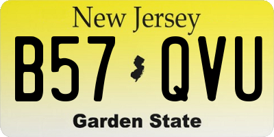 NJ license plate B57QVU