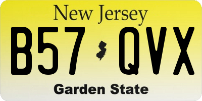 NJ license plate B57QVX