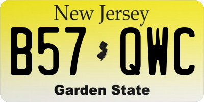 NJ license plate B57QWC