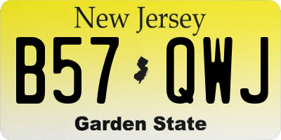 NJ license plate B57QWJ