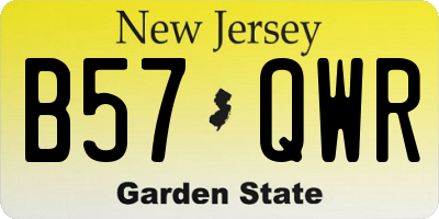 NJ license plate B57QWR