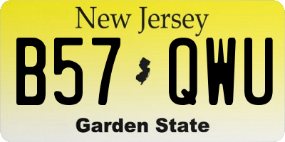 NJ license plate B57QWU