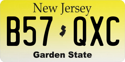 NJ license plate B57QXC