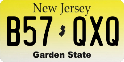NJ license plate B57QXQ