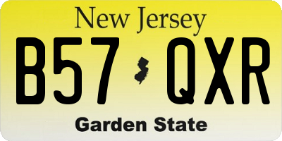NJ license plate B57QXR