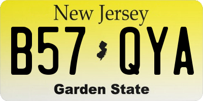 NJ license plate B57QYA