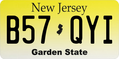 NJ license plate B57QYI