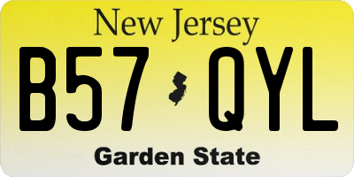 NJ license plate B57QYL
