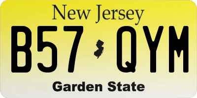 NJ license plate B57QYM