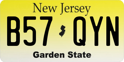NJ license plate B57QYN