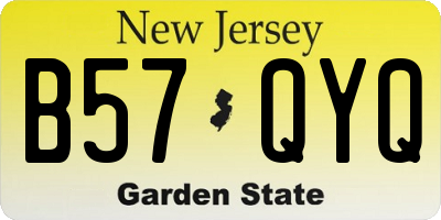 NJ license plate B57QYQ