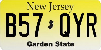 NJ license plate B57QYR