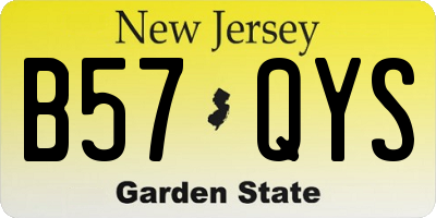 NJ license plate B57QYS