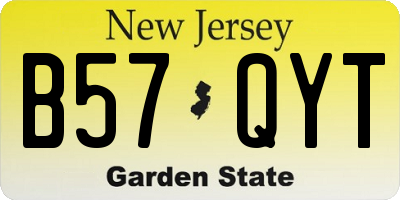 NJ license plate B57QYT