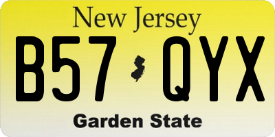 NJ license plate B57QYX