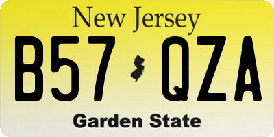 NJ license plate B57QZA