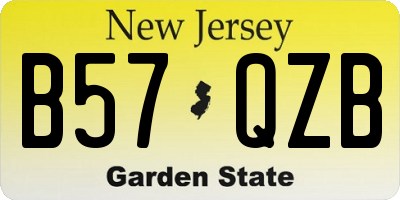 NJ license plate B57QZB
