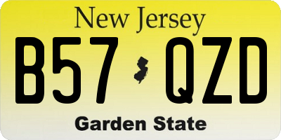 NJ license plate B57QZD