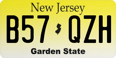 NJ license plate B57QZH