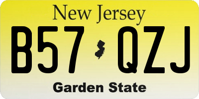 NJ license plate B57QZJ