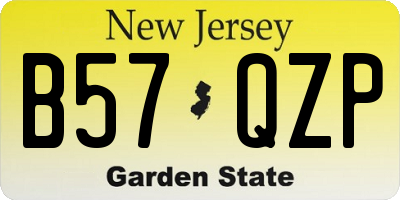 NJ license plate B57QZP