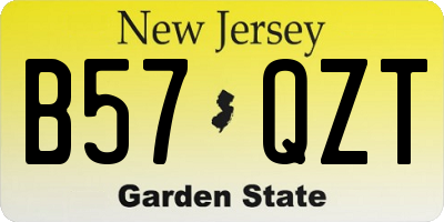 NJ license plate B57QZT