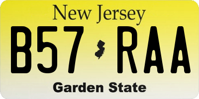 NJ license plate B57RAA