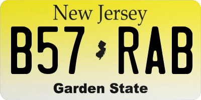 NJ license plate B57RAB