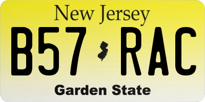 NJ license plate B57RAC