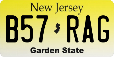 NJ license plate B57RAG
