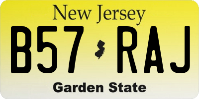 NJ license plate B57RAJ