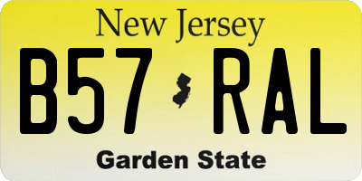 NJ license plate B57RAL