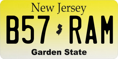 NJ license plate B57RAM
