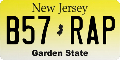 NJ license plate B57RAP
