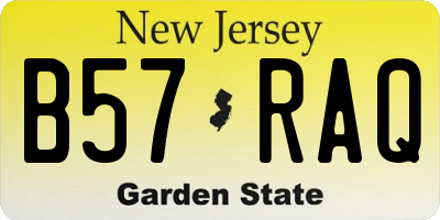 NJ license plate B57RAQ