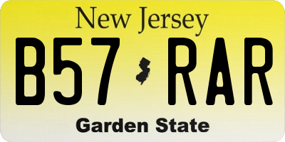 NJ license plate B57RAR