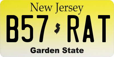 NJ license plate B57RAT