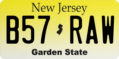 NJ license plate B57RAW