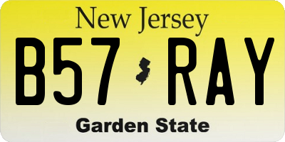 NJ license plate B57RAY