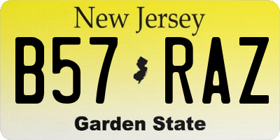 NJ license plate B57RAZ